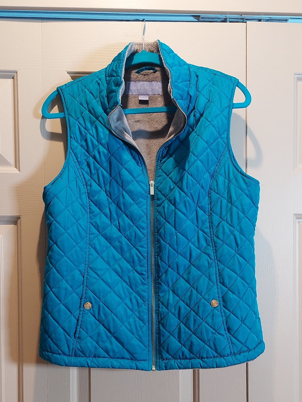 Laura Scott Teal Quilted Women's Vest